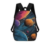 sinyumoney 3D Printed Children Backpacks Colorful Planets in Space Rucksacks Backpacks Fashion Casual Daypack Cute Travel Bags Outdoor Casual Daypack for Boy And Girl