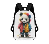 sinyumoney 3D Printed Children Backpacks Cool Panda in Hoodie Rucksacks Backpacks Fashion Casual Daypack Cute Travel Bags Outdoor Casual Daypack for Boy And Girl