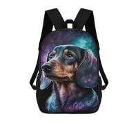 sinyumoney 3D Printed Children Backpacks Cosmic Dachshund Art Print-3 Rucksacks Backpacks Fashion Casual Daypack Cute Travel Bags Outdoor Casual Daypack for Boy And Girl