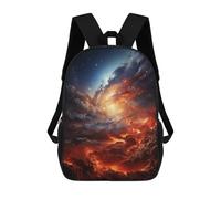 sinyumoney 3D Printed Children Backpacks Cosmic Firestorm Nebula Rucksacks Backpacks Fashion Casual Daypack Cute Travel Bags Outdoor Casual Daypack for Boy And Girl