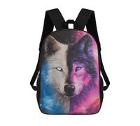 sinyumoney 3D Printed Children Backpacks Cosmic Wolf Art Print-1 Rucksacks Backpacks Fashion Casual Daypack Cute Travel Bags Outdoor Casual Daypack for Boy And Girl