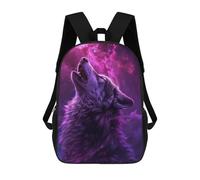 sinyumoney 3D Printed Children Backpacks Cosmic Wolf Galaxy Rucksacks Backpacks Fashion Casual Daypack Cute Travel Bags Outdoor Casual Daypack for Boy And Girl