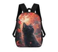 sinyumoney 3D Printed Children Backpacks Cute Black Cat Rucksacks Backpacks Fashion Casual Daypack Cute Travel Bags Outdoor Casual Daypack for Boy And Girl