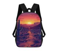 sinyumoney 3D Printed Children Backpacks Desert Sunset Landscape Rucksacks Backpacks Fashion Casual Daypack Cute Travel Bags Outdoor Casual Daypack for Boy And Girl