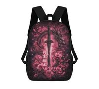 sinyumoney 3D Printed Children Backpacks Dragon Sword with Flowers Art Print-3 Rucksacks Backpacks Fashion Casual Daypack Cute Travel Bags Outdoor Casual Daypack for Boy And Girl