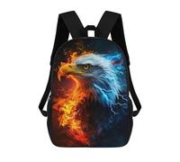 sinyumoney 3D Printed Children Backpacks Eagle Fire & Ice Art Print-1 Rucksacks Backpacks Fashion Casual Daypack Cute Travel Bags Outdoor Casual Daypack for Boy And Girl