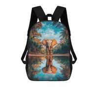 sinyumoney 3D Printed Children Backpacks Elephant Reflection in Amazon Rucksacks Backpacks Fashion Casual Daypack Cute Travel Bags Outdoor Casual Daypack for Boy And Girl