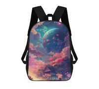 sinyumoney 3D Printed Children Backpacks Fantasy Cosmic Home Rucksacks Backpacks Fashion Casual Daypack Cute Travel Bags Outdoor Casual Daypack for Boy And Girl