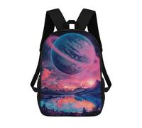 sinyumoney 3D Printed Children Backpacks Fantasy Planet Landscape Art Print Rucksacks Backpacks Fashion Casual Daypack Cute Travel Bags Outdoor Casual Daypack for Boy And Girl