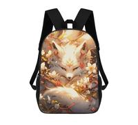sinyumoney 3D Printed Children Backpacks Fox in Blossom Rucksacks Backpacks Fashion Casual Daypack Cute Travel Bags Outdoor Casual Daypack for Boy And Girl