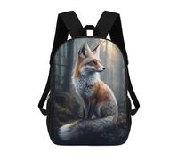 sinyumoney 3D Printed Children Backpacks Fox in The Forest -1 Rucksacks Backpacks Fashion Casual Daypack Cute Travel Bags Outdoor Casual Daypack for Boy And Girl