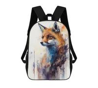 sinyumoney 3D Printed Children Backpacks Fox Watercolor Rucksacks Backpacks Fashion Casual Daypack Cute Travel Bags Outdoor Casual Daypack for Boy And Girl