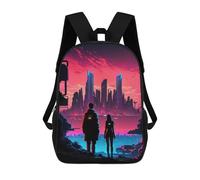 sinyumoney 3D Printed Children Backpacks Future City Skyline Rucksacks Backpacks Fashion Casual Daypack Cute Travel Bags Outdoor Casual Daypack for Boy And Girl