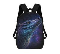 sinyumoney 3D Printed Children Backpacks Galactic Crocodile Head-1 Rucksacks Backpacks Fashion Casual Daypack Cute Travel Bags Outdoor Casual Daypack for Boy And Girl