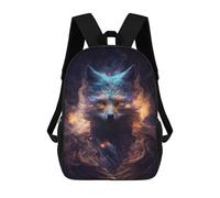 sinyumoney 3D Printed Children Backpacks Galactic Fox Kitsune Rucksacks Backpacks Fashion Casual Daypack Cute Travel Bags Outdoor Casual Daypack for Boy And Girl
