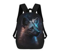 sinyumoney 3D Printed Children Backpacks Galactic Fox Portrait-2 Rucksacks Backpacks Fashion Casual Daypack Cute Travel Bags Outdoor Casual Daypack for Boy And Girl