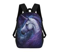sinyumoney 3D Printed Children Backpacks Galactic Unicorn Fantasy Art Rucksacks Backpacks Fashion Casual Daypack Cute Travel Bags Outdoor Casual Daypack for Boy And Girl