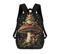 sinyumoney 3D Printed Children Backpacks Goblincore - Frog Kind on Rucksacks Backpacks Fashion Casual Daypack Cute Travel Bags Outdoor Casual Daypack for Boy And Girl