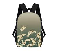 sinyumoney 3D Printed Children Backpacks GOLDEN JAPANESE CRANES ORI Rucksacks Backpacks Fashion Casual Daypack Cute Travel Bags Outdoor Casual Daypack for Boy And Girl