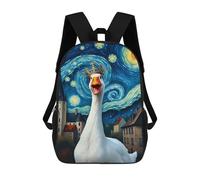sinyumoney 3D Printed Children Backpacks Goose Honk Crown Rucksacks Backpacks Fashion Casual Daypack Cute Travel Bags Outdoor Casual Daypack for Boy And Girl