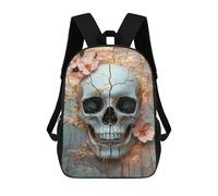 sinyumoney 3D Printed Children Backpacks Gothic Skull Wall Art Decor-3 Rucksacks Backpacks Fashion Casual Daypack Cute Travel Bags Outdoor Casual Daypack for Boy And Girl