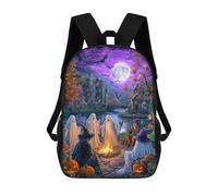 sinyumoney 3D Printed Children Backpacks Halloween Ghosts And Witches Scene Rucksacks Backpacks Fashion Casual Daypack Cute Travel Bags Outdoor Casual Daypack for Boy And Girl