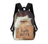 sinyumoney 3D Printed Children Backpacks I Hate Work Rucksacks Backpacks Fashion Casual Daypack Cute Travel Bags Outdoor Casual Daypack for Boy And Girl