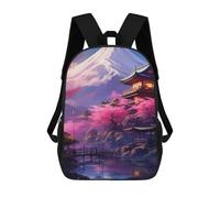 sinyumoney 3D Printed Children Backpacks Japanese Garden with Cherry Blossoms-1 Rucksacks Backpacks Fashion Casual Daypack Cute Travel Bags Outdoor Casual Daypack for Boy And Girl