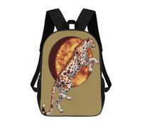 sinyumoney 3D Printed Children Backpacks Leopard Sunset Art Print Rucksacks Backpacks Fashion Casual Daypack Cute Travel Bags Outdoor Casual Daypack for Boy And Girl