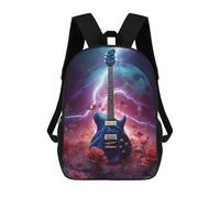 sinyumoney 3D Printed Children Backpacks Lightning Space Guitar Rucksacks Backpacks Fashion Casual Daypack Cute Travel Bags Outdoor Casual Daypack for Boy And Girl