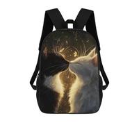 sinyumoney 3D Printed Children Backpacks Magical Cat Kisses Rucksacks Backpacks Fashion Casual Daypack Cute Travel Bags Outdoor Casual Daypack for Boy And Girl