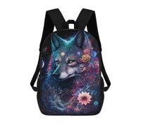 sinyumoney 3D Printed Children Backpacks Magical Wolf Fantasy Artwork -1 Rucksacks Backpacks Fashion Casual Daypack Cute Travel Bags Outdoor Casual Daypack for Boy And Girl