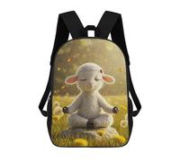 sinyumoney 3D Printed Children Backpacks Meditating Lamb Rucksacks Backpacks Fashion Casual Daypack Cute Travel Bags Outdoor Casual Daypack for Boy And Girl
