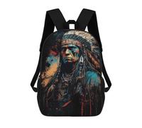sinyumoney 3D Printed Children Backpacks Native American Warrior Art Print Rucksacks Backpacks Fashion Casual Daypack Cute Travel Bags Outdoor Casual Daypack for Boy And Girl