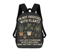sinyumoney 3D Printed Children Backpacks Not Obsessed With Plants Graphic Rucksacks Backpacks Fashion Casual Daypack Cute Travel Bags Outdoor Casual Daypack for Boy And Girl