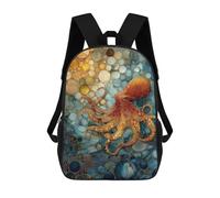 sinyumoney 3D Printed Children Backpacks Ocean Life Artistic Octopus Rucksacks Backpacks Fashion Casual Daypack Cute Travel Bags Outdoor Casual Daypack for Boy And Girl