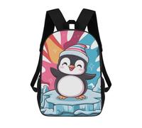 sinyumoney 3D Printed Children Backpacks Penguin Animal Penguins Rucksacks Backpacks Fashion Casual Daypack Cute Travel Bags Outdoor Casual Daypack for Boy And Girl