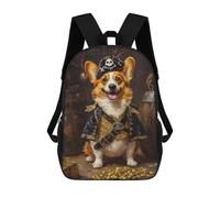 sinyumoney 3D Printed Children Backpacks Pirate Dog Treasure Chest-87 Rucksacks Backpacks Fashion Casual Daypack Cute Travel Bags Outdoor Casual Daypack for Boy And Girl