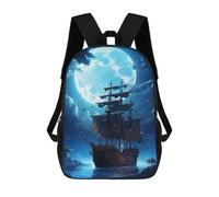 sinyumoney 3D Printed Children Backpacks Pirate Ship 01 Rucksacks Backpacks Fashion Casual Daypack Cute Travel Bags Outdoor Casual Daypack for Boy And Girl
