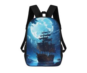 sinyumoney 3D Printed Children Backpacks Pirate Ship 01 Rucksacks Backpacks Fashion Casual Daypack Cute Travel Bags Outdoor Casual Daypack for Boy And Girl