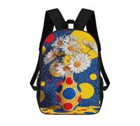 sinyumoney 3D Printed Children Backpacks Pop Art Daisy Bouquet Vase Rucksacks Backpacks Fashion Casual Daypack Cute Travel Bags Outdoor Casual Daypack for Boy And Girl