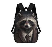 sinyumoney 3D Printed Children Backpacks Raccoon Suit Rucksacks Backpacks Fashion Casual Daypack Cute Travel Bags Outdoor Casual Daypack for Boy And Girl