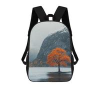 sinyumoney 3D Printed Children Backpacks Rainy Autumn Lake Scene Rucksacks Backpacks Fashion Casual Daypack Cute Travel Bags Outdoor Casual Daypack for Boy And Girl