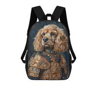 sinyumoney 3D Printed Children Backpacks Royal Canine Armor Portrait Rucksacks Backpacks Fashion Casual Daypack Cute Travel Bags Outdoor Casual Daypack for Boy And Girl