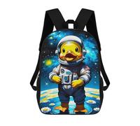 sinyumoney 3D Printed Children Backpacks Rubber Duck Astronaut Rucksacks Backpacks Fashion Casual Daypack Cute Travel Bags Outdoor Casual Daypack for Boy And Girl