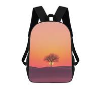 sinyumoney 3D Printed Children Backpacks Silhouette Tree Sunset Rucksacks Backpacks Fashion Casual Daypack Cute Travel Bags Outdoor Casual Daypack for Boy And Girl