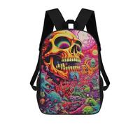 sinyumoney 3D Printed Children Backpacks Skull Art Print-4 Rucksacks Backpacks Fashion Casual Daypack Cute Travel Bags Outdoor Casual Daypack for Boy And Girl
