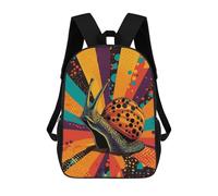 sinyumoney 3D Printed Children Backpacks Snail Pop Art Rainbow Snail Funky Garden Creature Rucksacks Backpacks Fashion Casual Daypack Cute Travel Bags Outdoor Casual Daypack for Boy And Girl