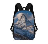 sinyumoney 3D Printed Children Backpacks Snow-Capped Mountain Peak Rucksacks Backpacks Fashion Casual Daypack Cute Travel Bags Outdoor Casual Daypack for Boy And Girl