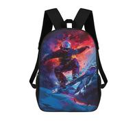 sinyumoney 3D Printed Children Backpacks Snowboarder In Alpine Rucksacks Backpacks Fashion Casual Daypack Cute Travel Bags Outdoor Casual Daypack for Boy And Girl